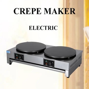 Máquina comercial para hacer crepes, estufa de doble quemador, máquina eléctrica para crepes antiadherente, estufa para panqueques de <span class=keywords><strong>cereales</strong></span>, máquina para hacer crepes - Product Image 5