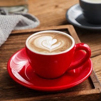 Ensemble de tasses à cappuccino et à latte en porcelaine de style européen 75 ml 150 ml 220 ml Tasse à café expresso pour compétition standard