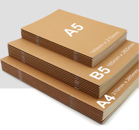 Cahiers d'exercices à reliure agrafée avec couverture en papier kraft brun A4 A5 B5, couverture vierge personnalisée, cahiers scolaires
