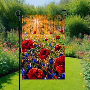 Drapeaux de jardin en polyester imperméable double face, impression numérique sur fibre de verre, vente en gros, 12x18 pouces, thème Halloween/Noël/Pâques - Product Image 6
