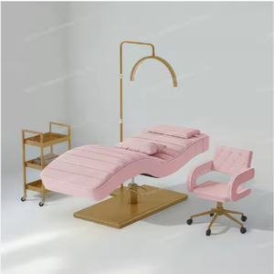 D Hot Sale Luxury Eyelash <b>Bed</b> Black Leather Metal Frame Beauty Salon Facial Massage <b>Bed</b> Beauty Salon Massage <b>Bed</b> - Product Image 2