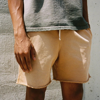 Ensemble survêtement homme streetwear imprimé personnalisé, sweat-shirt à col rond ample et lourd, lavage à l'acide, et short