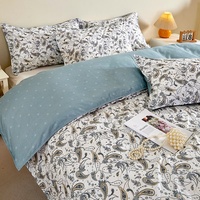 Vente en gros de deux draps et deux taies d'oreiller, ensemble de draps en fibre de polyester pour lit king size 3 places, style moderne