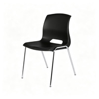 Chaises d'école empilables modernes en plastique chromé et métal, 12 unités