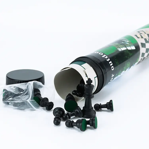 ポータブル折りたたみ式レギュレーションスタントンチェスマットボードトーナメントロールアップとチェスピースゲームセットトラベル収納バッグ付き - Product Image 5