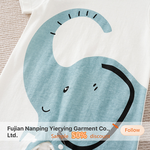 Factory Customization Cute Cartoon <strong>Elephant</strong> Short Sleeve 100%cotton Newborn Baby Clothes Baby Rompers <strong>Onesie</strong> - Product Image 6