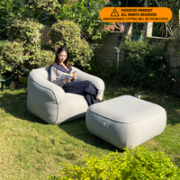Nouveau Fauteuil Gonflable Portable d'Extérieur avec Repose-Pieds, Canapé Simple pour Salon, Couleurs au Choix