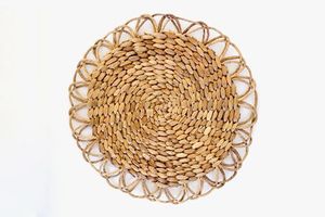 2022 Trendy Hand Woven Boho Round Water Hyacinth <b>Placemat</b> <b>Set</b> Classic Style for Kitchen Table From Vietnam - Product Image 2