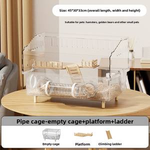 Villa de luxe pour <span class=keywords><strong>hamster</strong></span>, mesures anti-évasion et anti-morsure, <span class=keywords><strong>cage</strong></span> à <span class=keywords><strong>hamster</strong></span> grande, transparente, en acrylique et en bois - Product Image 6