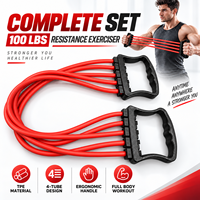 Appareil d'exercice portable avec poignée ergonomique, tubes d'exercice TPE 100 LBS, outil d'entraînement complet pour la maison et la salle de sport