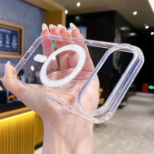 Custodia Magnetica Originale per <span class=keywords><strong>iPhone</strong></span> 17 17 Air 11 12 13 Mini 14 15 16 Pro Max <span class=keywords><strong>XR</strong></span> X XS 7 8 Plus con <span class=keywords><strong>Cover</strong></span> Posteriore Rigida Trasparente - Product Image 2