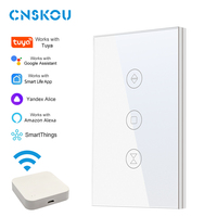 Interrupteur tactile intelligent pour volet roulant, compatible Wi-Fi et Zigbee, avec télécommande filaire, en verre trempé, norme US/AU, pour maison connectée Ewelink Life