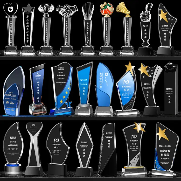 wholesale customized competition crystal trophy award glass blank plaque for souvenir