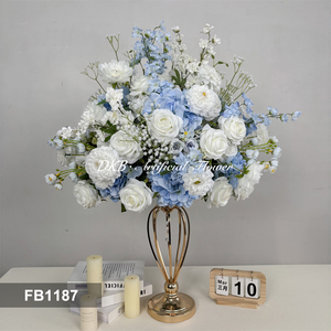 Centros de Mesa de Bolas de Flores Artificiales de Seda Realistas de Alta Calidad al por Mayor, Color Azul, para Bodas - Product Image 2