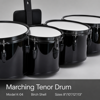Percussion Factory – Ensemble de 4 toms Tenor personnalisés avec logo, en écorce de bouleau, pour fanfare, marque privée, vente en gros