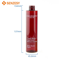 Dispensador de Cilindro SENZESY de 200 ml, Botella de PET para Cosméticos, Envase para Tónico, Envase para Loción, Cuello Plano, Tapa Electrochapada