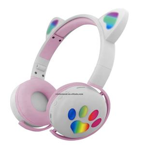 Audífonos Inalámbricos con Orejas de Gato KTP-101 <span class=keywords><strong>2022</strong></span>, Precio de Fábrica, Plegables, para Juegos, con Luces LED RGB, Bluetooth - Product Image 1