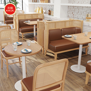 เฟอร์นิเจอร์ร้านอาหารสไตล์หรูหราเบาๆ ชุดโต๊ะเก้าอี้โซฟาสำหรับร้านอาหาร ร้านน้ำชา ร้านอาหารตะวันตก - Product Image 2