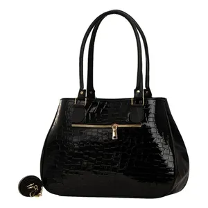 Bolso Fana Julia de Mujer Estilo Cocodrilo Negro 5 Bolsas de Plástico con Estilo - Product Image 1