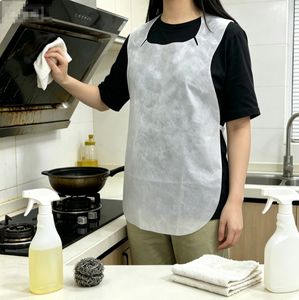 Single Use Nonwoven Apron Dust Resistant Disposable <strong>Gown</strong> for Pet Grooming Cooking Catering Service - Product Image 1