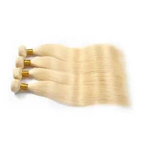 40 Inch Rechte Braziliaanse Human Hair Inslag Bundels Europese Remy Blonde Natuurlijke 100% Human Hair Extension 100G Krullend Haar Weaves