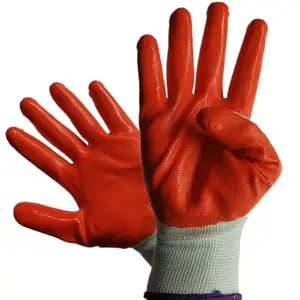 High Quality Heavy Duty Dust Resistant and Waterproof Rubber Coated Mechanical Cotton Gloves for Labor Protection