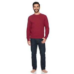 Bonne vente sweats ras du cou à manches longues col rond polaire réchauffement uni teint polyester coton pour sweats à capuche d'hiver - Product Image 1