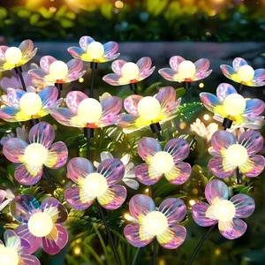 Petite Boule Blanche Fleur Étanche LED Décoration de Jardin Lumière Nouvelle Balançoire Solaire Lumière pour Pelouse Cour <span class=keywords><strong>Paysage</strong></span> - Product Image 4