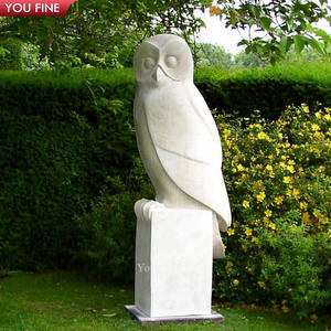 Gran jardín al aire libre animales clásico blanco tallado a mano piedra escultura mármol águila estatua - Product Image 4