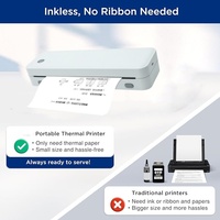Printer Thermal Portabel A4 Mini Nirkabel Laris untuk Android untuk Pencetakan Kertas Thermal
