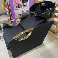 Chaise de salon pour salons de beauté et de barbier Équipement de coiffure portable moderne de luxe Évier de coiffure en métal