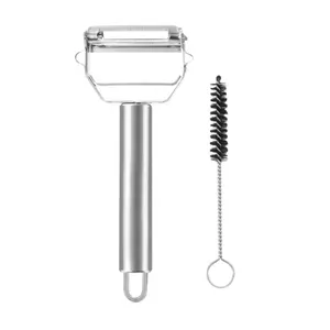 De múltiples funciones vegetal pelador de rallador de doble cuchillo giratorio con el cortador de cepillo para pelar rejilla