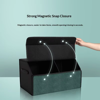 Boîte de rangement pliable de luxe en cuir suédé T0068 Hebei pour dossier de siège de voiture et coffre, 1 à 3 compartiments, organisateur d'objets divers