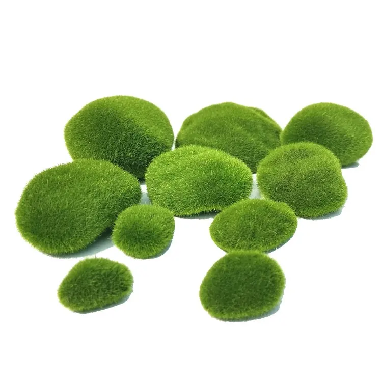 A218 Artificial Plant Moss Stone Backdrop Stone Micro Landscape Bonsai Decoration Flocked Fur Stone Wedding Decoration Crafts