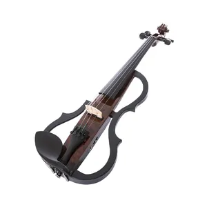 De gros 4 violon-Violon électrique en épicéa massif avec 4/4 cordes, 2 pièces, professionnel, housse avec sac façonnée