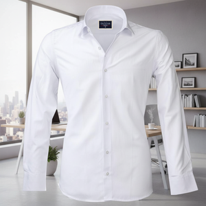 เสื้อเชิ้ตชายสีขาวล้วน - Product Image 3