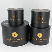 Vente en gros 5PCS ENSEMBLE Carton laminé rond Chapeau Boîtes à fleurs Stratification mate et revêtement UV Logo personnalisé quantité minimale de commande 100PCS