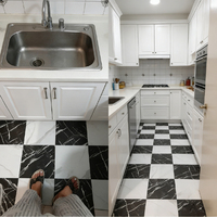 PVC-Vinylboden Flexibler LVT-Bodenbelag Marmor-LVT-Boden Luxus-Vinylfliesen 18*18 36*36 Trockenklebender Loose-Lay-Boden
