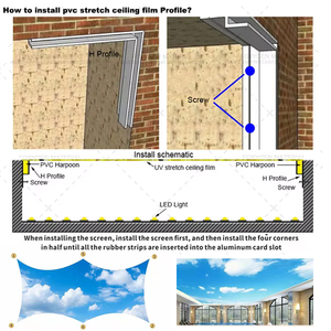 ระบบฟิล์มยืดเพดานพีวีซีโปรไฟล์อลูมิเนียมโปรไฟล์เพดานเท็จโปรไฟล์ระงับเพดานโปรไฟล์อลูมิเนียมสำหรับกระเบื้องเพดาน - Product Image 6