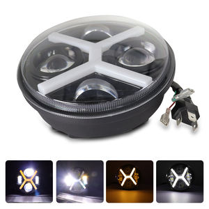 Phares LED en forme de X de 5,75 pouces, 40W, 6500 lumens, 12V, double couleur, compatibilité universelle pour Wrangler JK, clignotant DOT - Product Image 3