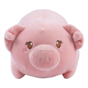 Doudou en peluche cochon brodé, doux et rond, avec doublure en maille, unisexe pour bébés et tout-petits, décoration de chambre d'enfant - Product Image 1