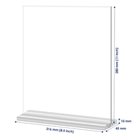 Support d'affichage de carte en forme de T en acrylique transparent avec logo personnalisé 8.5*11 pouces porte-panneau de menu pour hôtel restaurant