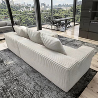 Ensemble de canapé modulaire en flanelle de luxe moderne avec pièce d'angle, design pliable pour chambre à coucher et salon