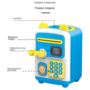 Hucha Automática para Niños, <span class=keywords><strong>Caja</strong></span> <span class=keywords><strong>de</strong></span> Dinero <span class=keywords><strong>de</strong></span> Plástico con Reconocimiento Facial, Desbloqueo por Huella Dactilar y Contraseña para Edades <span class=keywords><strong>de</strong></span> 5 a 7 Años - Product Image 2