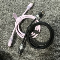 Kabel pengisi daya silikon lembut, kabel pengisian daya Cepat tipe-c ke tipe-c PD 60W/100W e-mark Chip USB c untuk i16/15 mac ponsel Google
