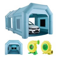 Tente de peinture gonflable mobile en PVC avec pompe à air électrique, dimensions 8ft x 6ft x 4ft, système de ventilation pour la peinture automobile