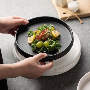 HOT Hotel Japanese Stone Pattern Frosted Eco-Friendly <b>Ceramic</b> Dinnerware <b>Sets</b> Vintage Rice Bowl Pasta Plate Japandi Style - Product Image 3