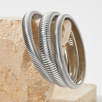 Bracelets en chaîne de serpent élastique volumineux, tendance streetwear exagérée, unisexe, bijoux en acier inoxydable anti-ternissement