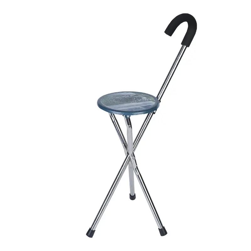 Silla de Muleta para ancianos al aire libre de alta calidad, bastón para caminar ajustable portátil con muleta de asiento con herramienta de palo de silla para Anciano