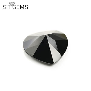 Piedras de cristal sintético, cristal negro, corte de corazón, <span class=keywords><strong>precio</strong></span> barato, gran oferta - Product Image 4